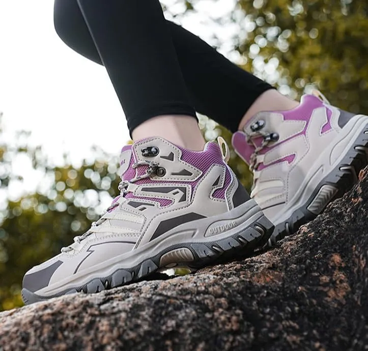 Men's Hiking Boots - Breathable Mesh & TPR Outsole Trail Shoes with EVA Cushion for Outdoor Trekking