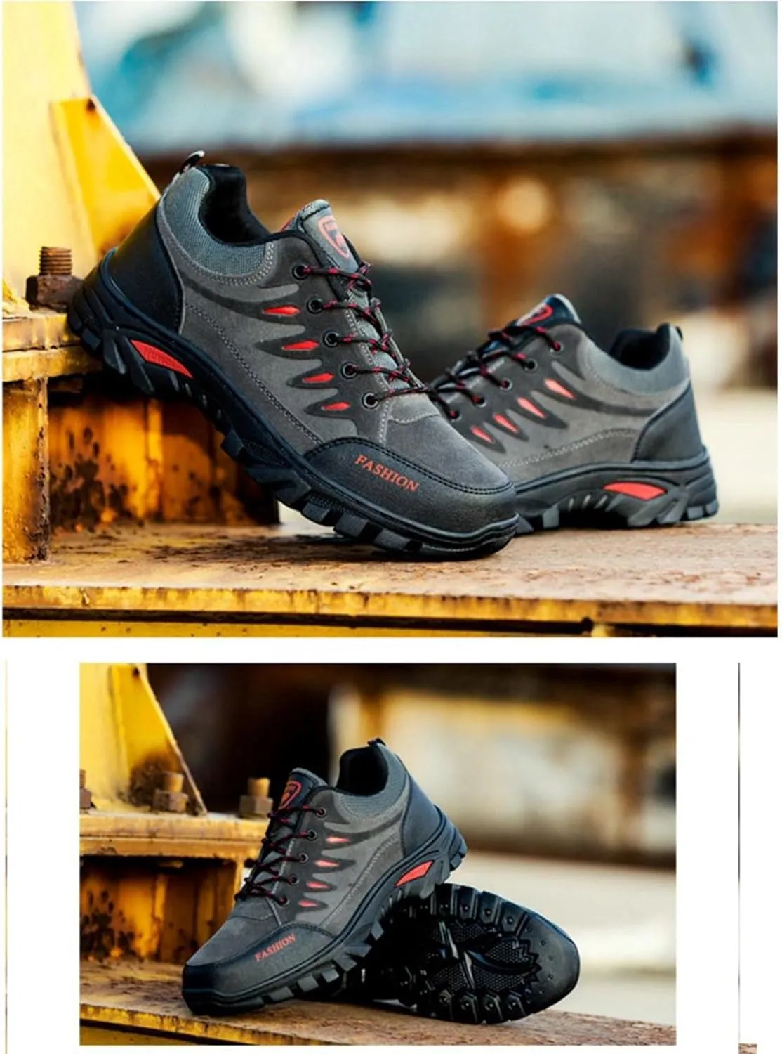 Men's Hiking Shoes Breathable Waterproof Non-Slip Outdoor Lightweight Low Top Ankle Boots Hike Trekking Camping Shoes