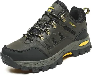 Men's Hiking Shoes Lace Up Waterproof Anti Slip Hiking Boots Outdoor Lightweight Trekking Sneakers Breathable Comfortable Outdoor Sports Shoes for Men