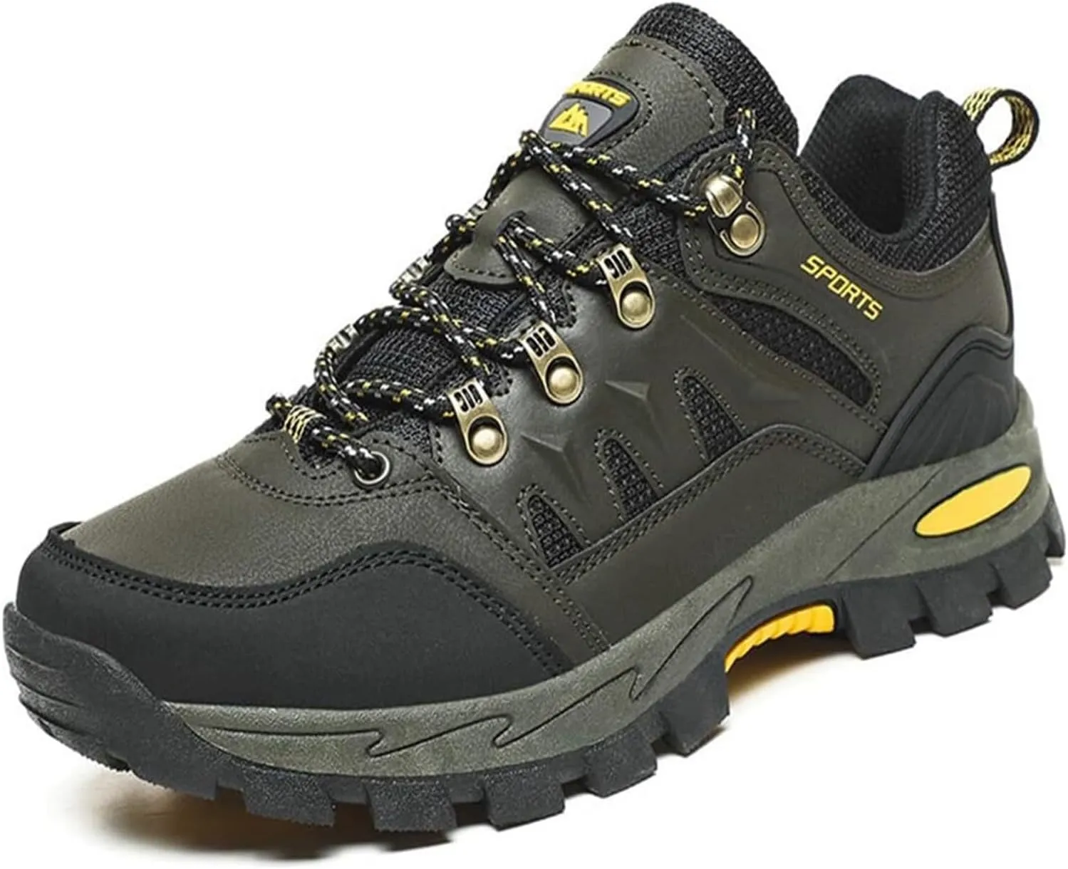 Men's Hiking Shoes Lace Up Waterproof Anti Slip Hiking Boots Outdoor Lightweight Trekking Sneakers Breathable Comfortable Outdoor Sports Shoes for Men