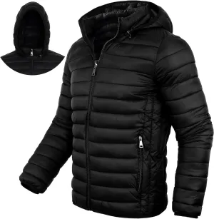 Men's Lightweight Puffer Jacket Down Packable Jacket Winter Coat with Hood