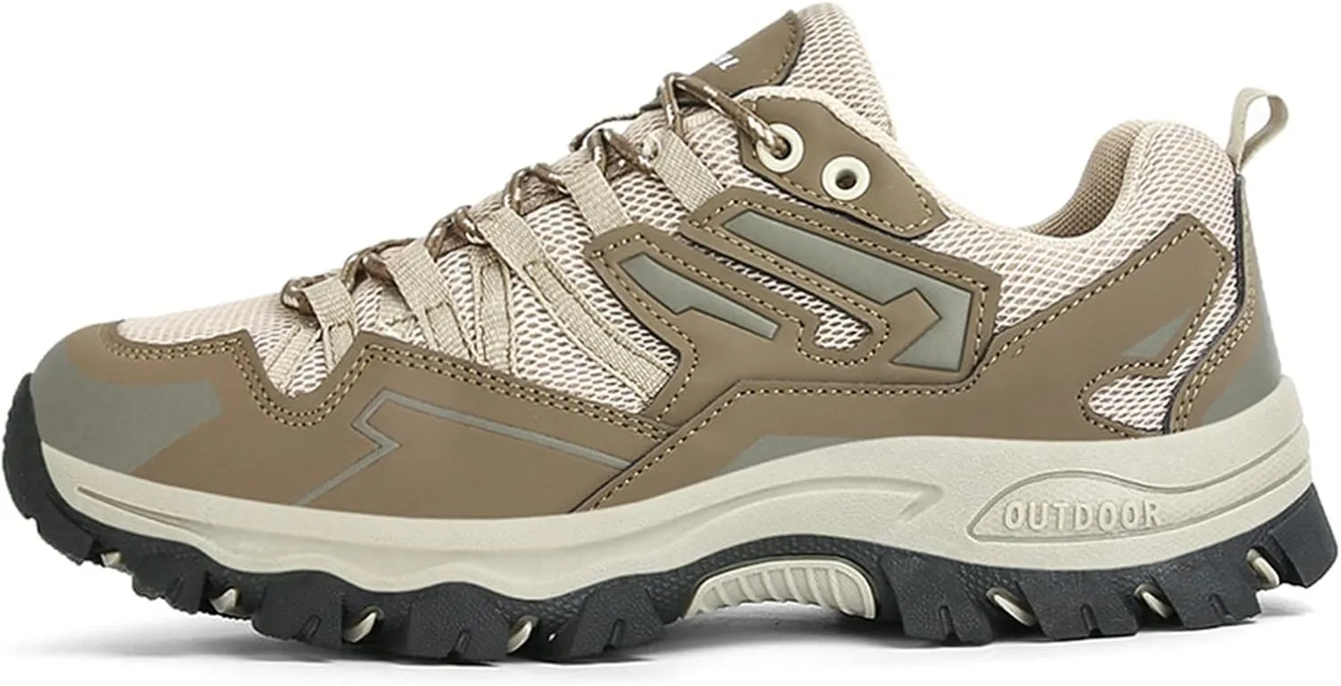 Men's Outdoor Lace-Up Hiking Shoes Fashion Comfortable Sports Shoes Breathable Trekking Sneakers Work Shoes Arch Support Trail Running Shoes