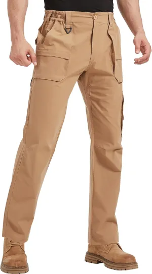 Men's Ripstop Water Resistant Breathable Cargo Tactical Pants Hiking Combat Military Pants with 9 Pockets for Outdoor
