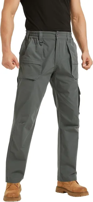 Men's Ripstop Water Resistant Breathable Cargo Tactical Pants Hiking Combat Military Pants with 9 Pockets for Outdoor