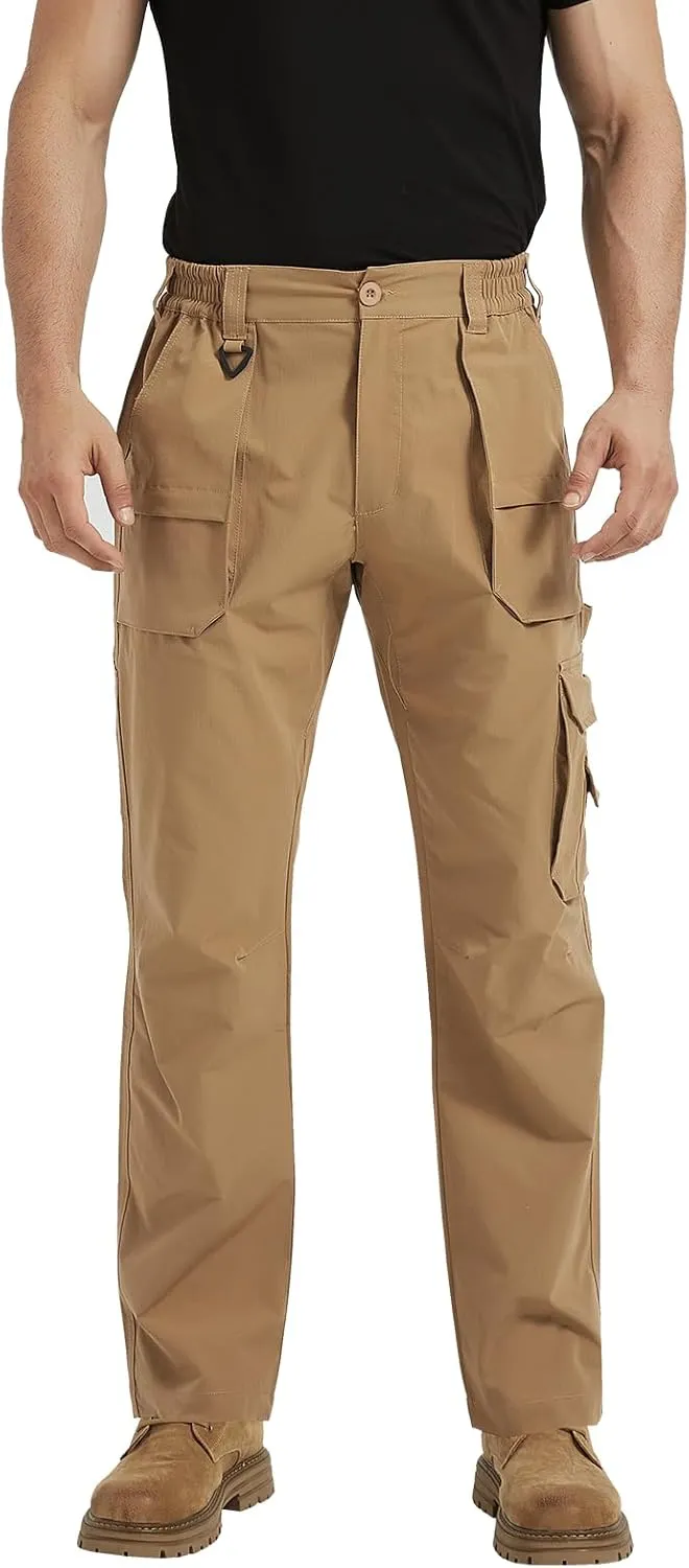 Men's Ripstop Water Resistant Breathable Cargo Tactical Pants Hiking Combat Military Pants with 9 Pockets for Outdoor