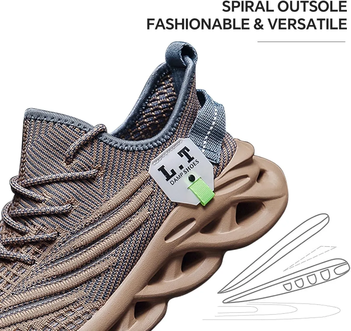 Mens Slip on Walking Running Shoes Non Slip Sneakers Work Sport Athletic Gym Sports Casual Fashion Lightweight Breathable