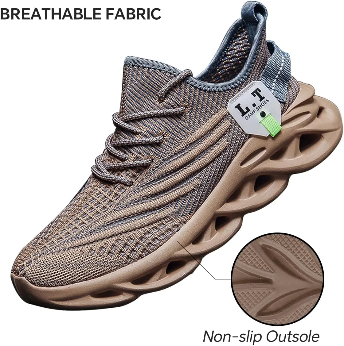 Mens Slip on Walking Running Shoes Non Slip Sneakers Work Sport Athletic Gym Sports Casual Fashion Lightweight Breathable