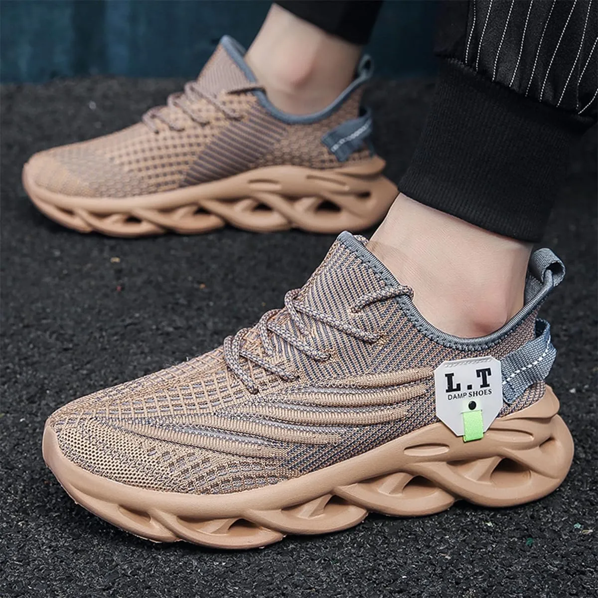 Mens Slip on Walking Running Shoes Non Slip Sneakers Work Sport Athletic Gym Sports Casual Fashion Lightweight Breathable