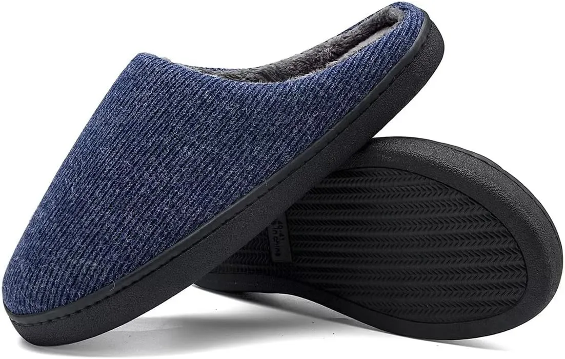 Men's Women's Concise Solid Winter Slippers for Indoor Walking