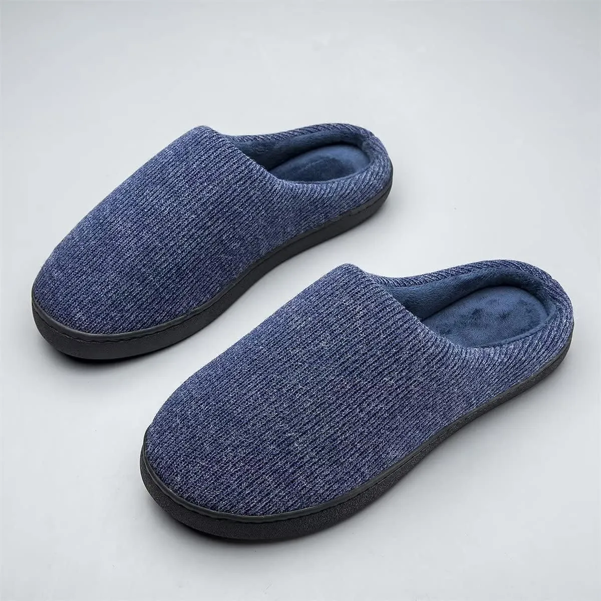 Men's Women's Concise Solid Winter Slippers for Indoor Walking