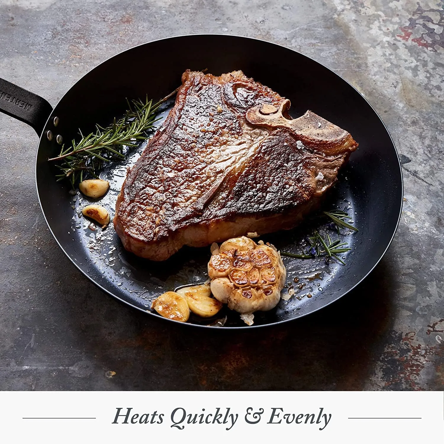 Merten & Storck Pre-Seasoned Carbon Steel 8" Frying Pan Skillet, Fast Heating, Naturally Nonstick, Induction & Oven Safe, High-Heat & Open Flame Compatible, Perfect for Searing Grilling & Camping
