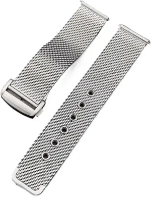 Mesh Stainless Steel Watchbands 20 22mm Men Miss Metal Folding Buckle Universal Strap