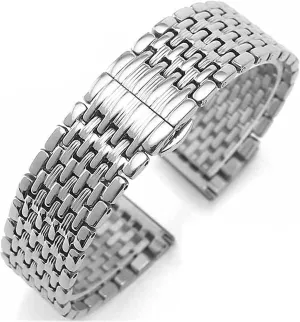 Metal Replacement Band,Watch Straps, Strap Butterfly Buckle Strap Solid Stainless Steel Strap 12mm14mm16mm18mm20mm22mm Strap Accessories Bracelet (Band Color : Gold, Band Width: 12mm) ( Color : Silver