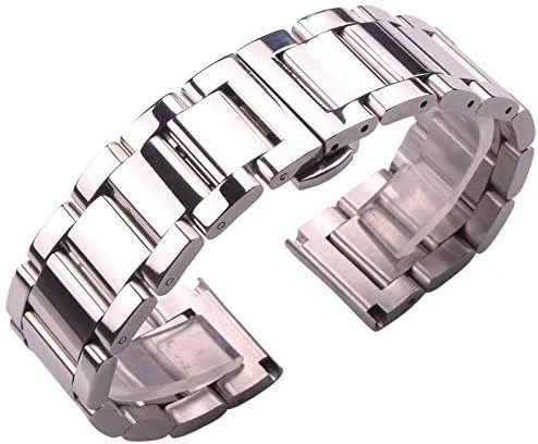 Metal Replacement Band,Watch Straps, Watch Solid 316L Stainless Steel Watchbands Silver 18mm 20mm 21mm 22mm 23mm 24mm Metal Watch Band Strap Wrist Watches Bracelet(Color : A, Size : 23mm) ( Color : A