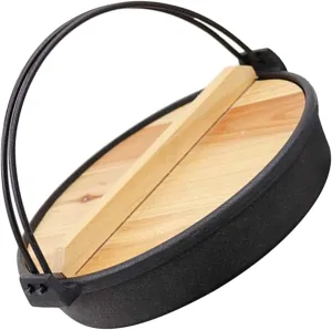 Mikinona Japanese Shabu Hot Pot Cast Iron Sauce Pot Cast Wok Frying Japanese Home Cookware Easy to Clean