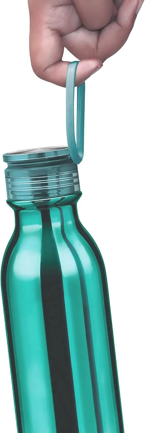 Milton Glitz 600 Vacuum Insulated Thermosteel Water Bottle/Flask | 20 oz | 580 ml | 24 hours Hot & Cold, 18/8 Stainless Steel, BPA Free, Food Grade, Leak-Proof | Aqua Green