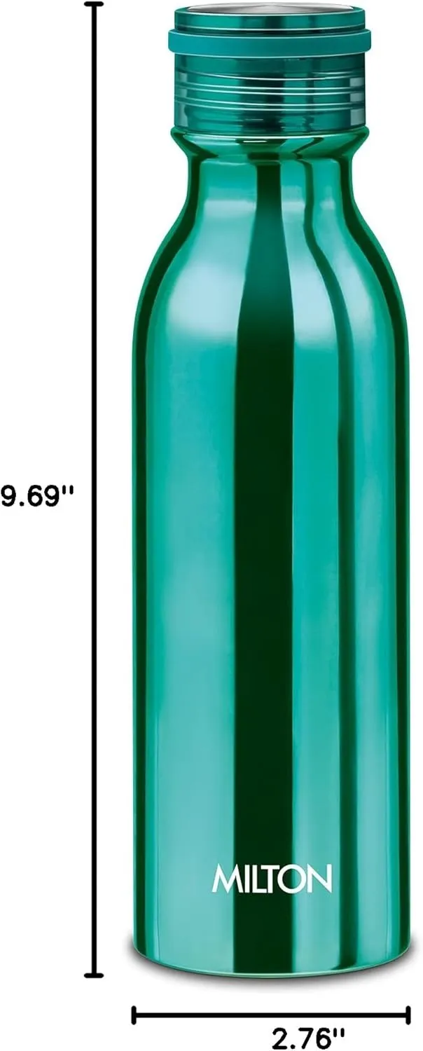 Milton Glitz 600 Vacuum Insulated Thermosteel Water Bottle/Flask | 20 oz | 580 ml | 24 hours Hot & Cold, 18/8 Stainless Steel, BPA Free, Food Grade, Leak-Proof | Aqua Green