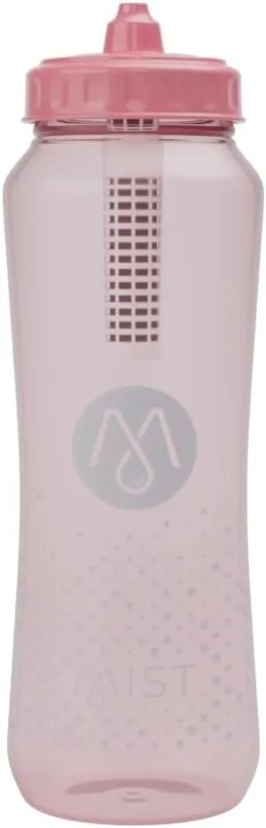 Mist Sports Squeeze Water Bottle with Built-In Filter for Pure Water, Easy Grip Squeeze Water Bottles Sports Quality, Leak Proof & BPA Free Athletic Water Bottle Squirt Top, Peachy Pink