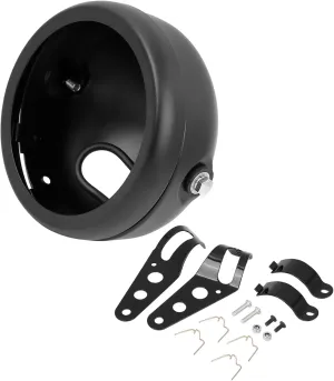 Motoforti 5.75 Inch Black Motorcycle Headlight Light Bracket Housing Fit for Harley Davidson Long-lasting