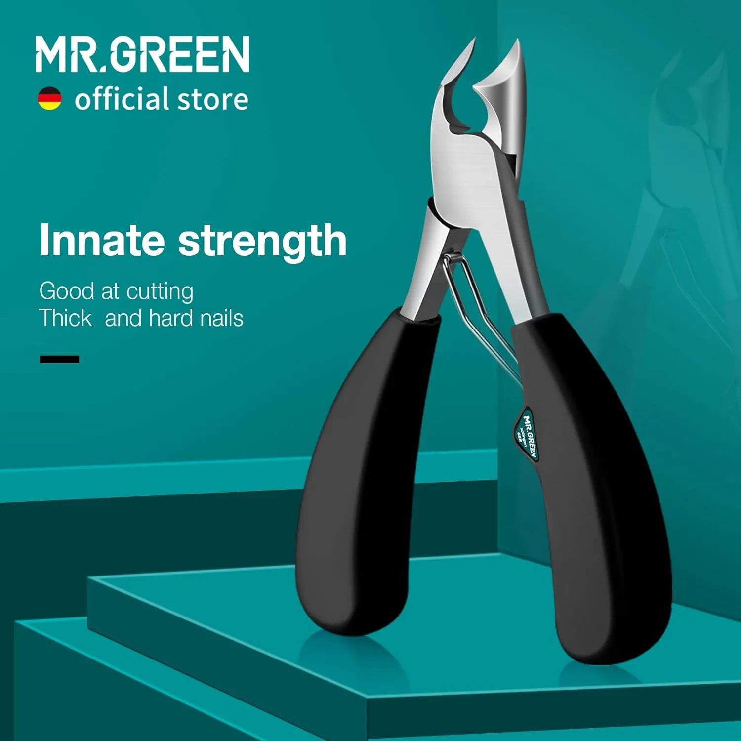 MR.GREEN Toenail Clipper Stainless Steel Ingrown Nail Cutter Good at Cutting Thick and Hard Nails Pedicure Tools (Black Nail Remover)