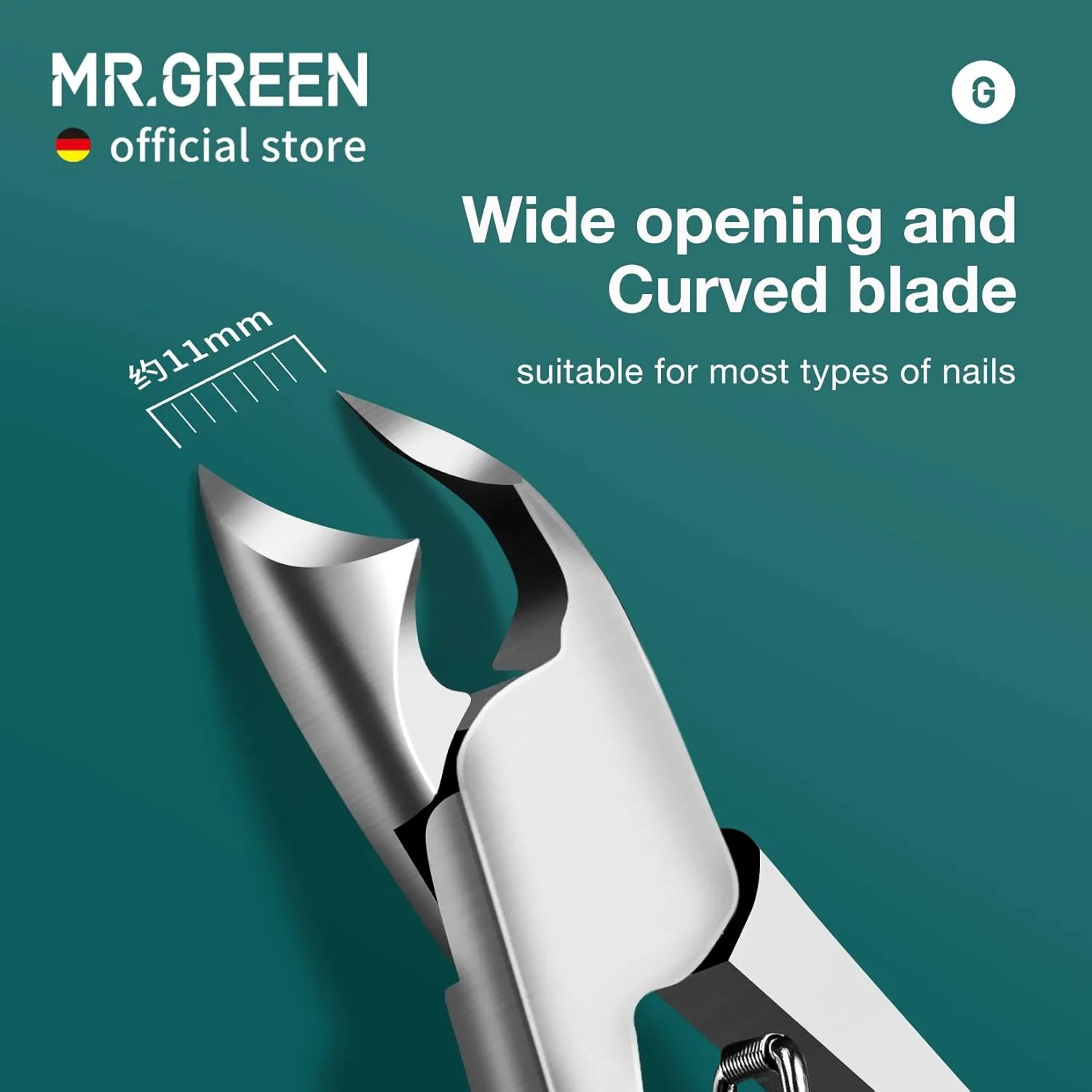 MR.GREEN Toenail Clipper Stainless Steel Ingrown Nail Cutter Good at Cutting Thick and Hard Nails Pedicure Tools (Black Nail Remover)