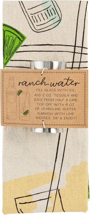 Mud Pie Ranch Water Towel Set; Towel 26" x 16 1/2" | Jigger 2 3/4"