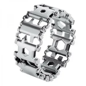 Multifunctional Bracelet Stainless 29 Functions Screwdriver Tool for Sailing/Travel/Camping /Hiking Outdoor/Emergency Kit - Silver