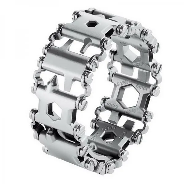 Multifunctional Bracelet Stainless 29 Functions Screwdriver Tool for Sailing/Travel/Camping /Hiking Outdoor/Emergency Kit - Silver