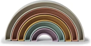 mushie Rainbow Stacker Toy 5pcs | Made in Denmark (Tropical) 1 Year 