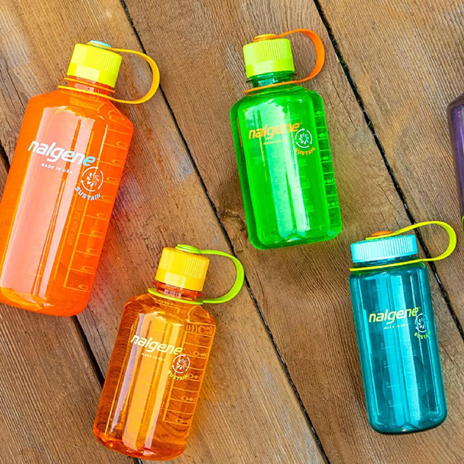 Nalgene Sustain Tritan BPA-Free Water Bottle Made with Material Derived from 50% Plastic Waste, 16 OZ, Wide Mouth