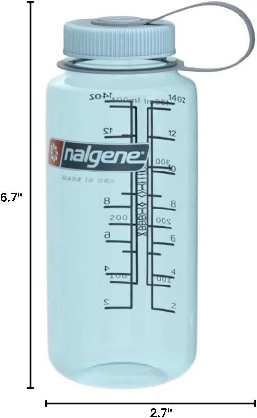 Nalgene Sustain Tritan BPA-Free Water Bottle Made with Material Derived from 50% Plastic Waste, 16 OZ, Wide Mouth