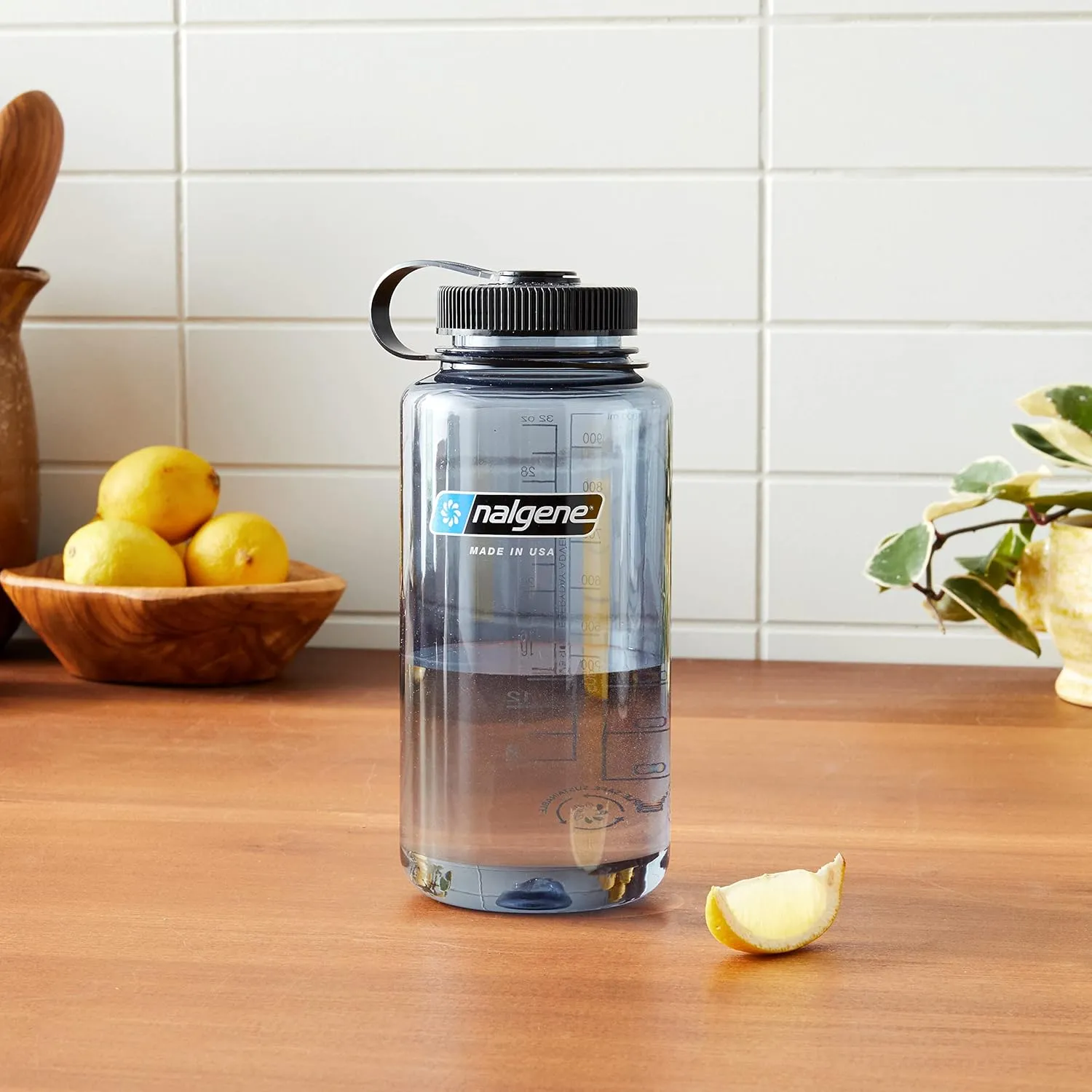 Nalgene Sustain Tritan BPA-Free Water Bottle Made with Material Derived From 50% Plastic Waste, 32 OZ, Wide Mouth