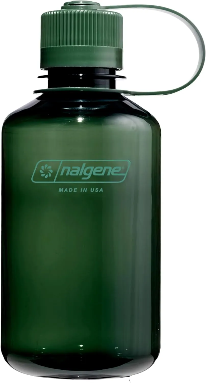 Nalgene Sustain Tritan BPA-Free Water Bottle Made with Material Derived from 50% Plastic Waste (Using ISCC Certified Mass Balance), 16 OZ, Narrow Mouth, Jade