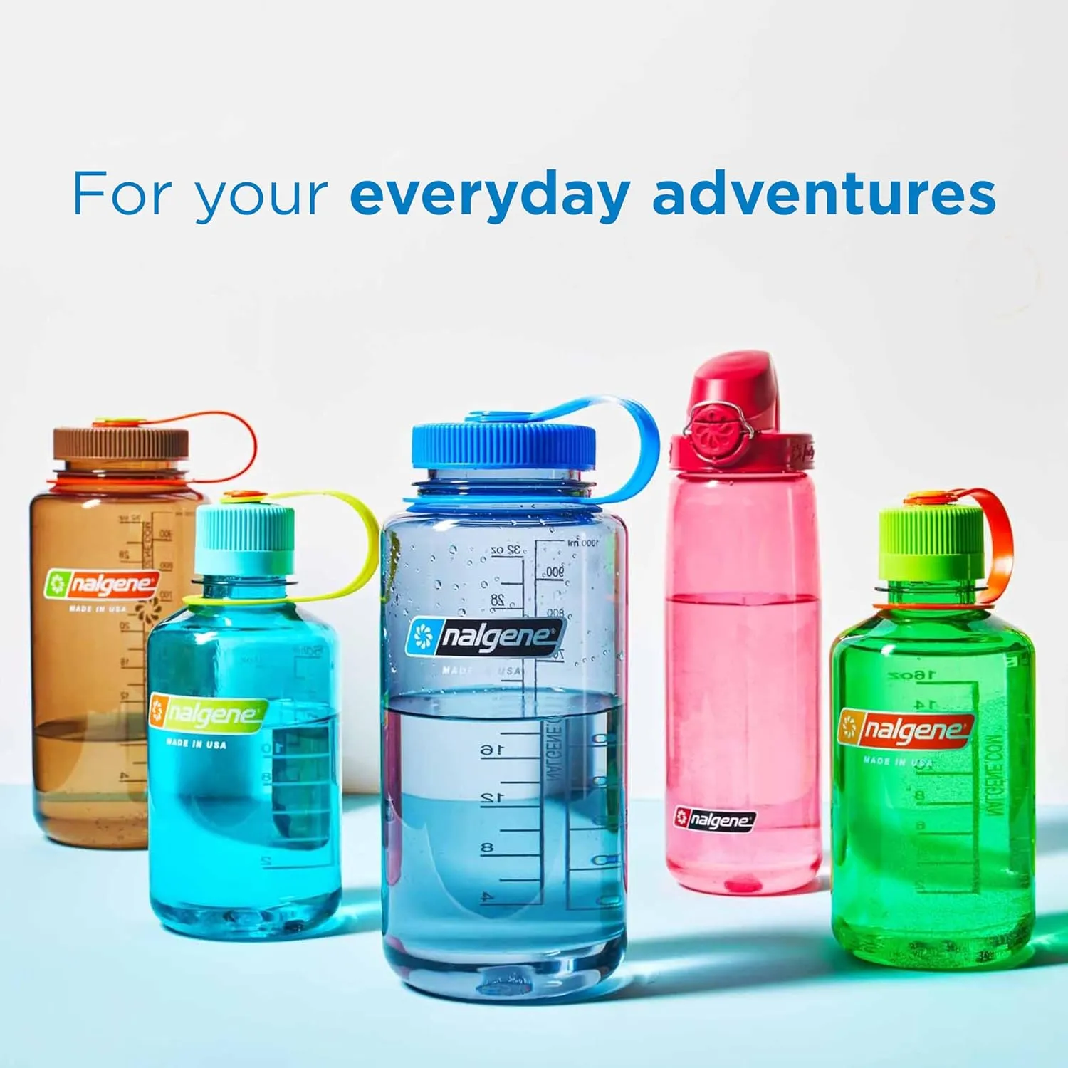 Nalgene Sustain Tritan BPA-Free Water Bottle Made with Material Derived from 50% Plastic Waste (Using ISCC Certified Mass Balance), 16 OZ, Narrow Mouth, Jade