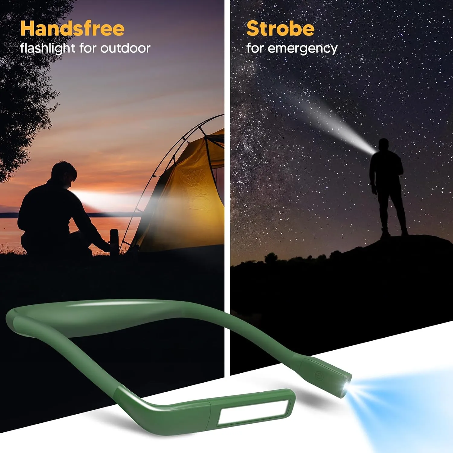 Neck Reading Light, Book Light for Reading in Bed, Eye-friendly Wide Reading Lamp, Bendable Arms & 2 Bright Lights, Rechargeable Booklight Stepless Dimming, Book Lover Gift Knit Crochet Craft