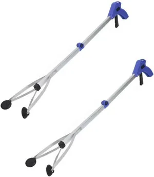 [New Version] 2 Pack Foldable Reacher Grabber Tool, Long 32" Foldable Extender Gripper Tool, Suction Cups for Precise Work, Claw Trash Garbage Picker, Garden Nabber, Mobility Aid Pick Up Tool