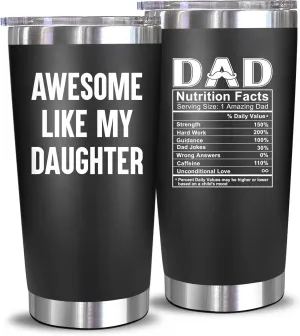 NewEleven Fathers Day Gift For Dad - Birthday Gifts For Dad From Daughter - Husband Gifts - Unique Birthday Present Ideas For Father, Husband, New Papa, Bonus Father From Daughter - 20 Oz Tumbler