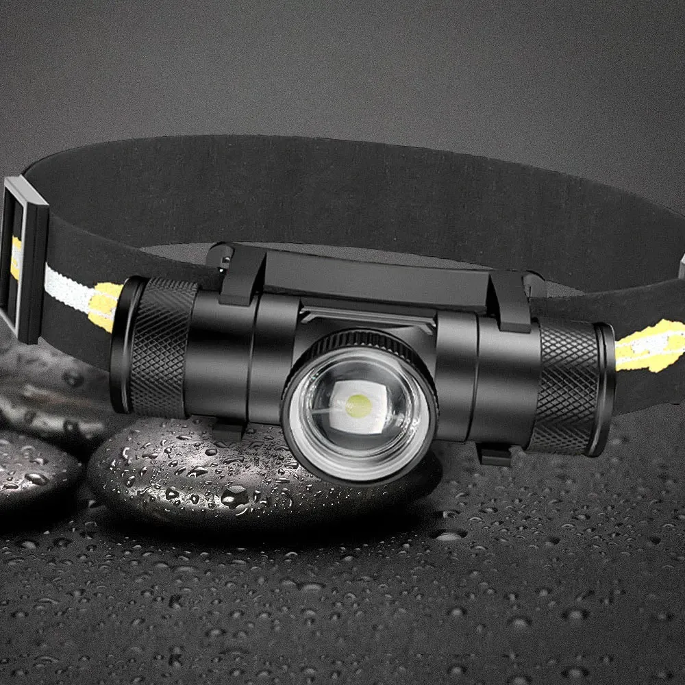 Newest LED Headlamp High Power 18650 Rechargeable USB-C Torch for Camping & Hunting