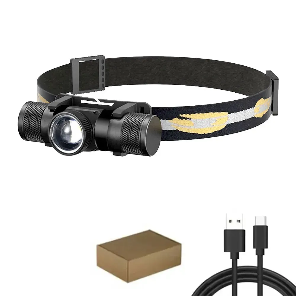 Newest LED Headlamp High Power 18650 Rechargeable USB-C Torch for Camping & Hunting