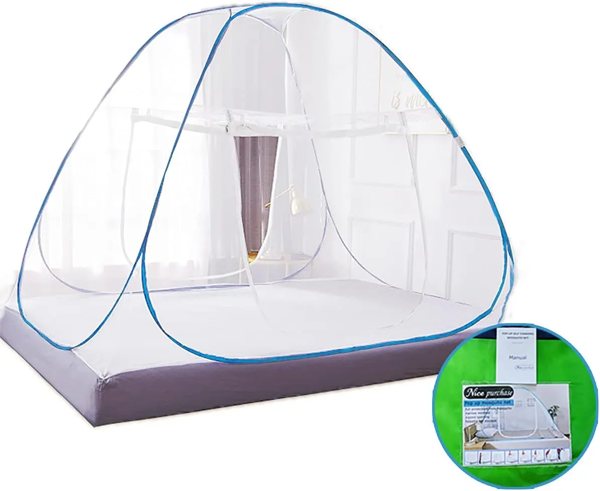 NICE PURCHASE New Portable Folding Mosquito Net Tent Freestand Bed 1 or 2 Openings (1.5m)
