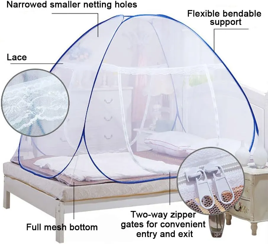 NICE PURCHASE New Portable Folding Mosquito Net Tent Freestand Bed 1 or 2 Openings (1.5m)