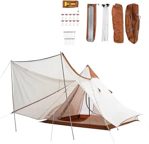 NIEH Outdoor Camping Pyramid Tent Double Layers Indian Beach Tent Rainproof Sun Protection Casual Picnic Camping Mongolian Yurt Tent Hiking Shelter