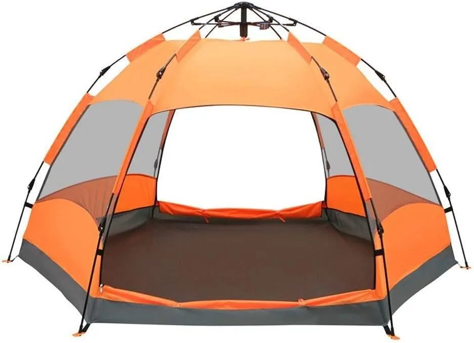 NIEH Tent Windproof Waterproof Camping Tent Automatic Pop Up Camping Tent Large 5-8 Person Waterproof Sunscreen 4 Season Hexagonal Tent Outdoor Camping Supplies Easy Large Capacity