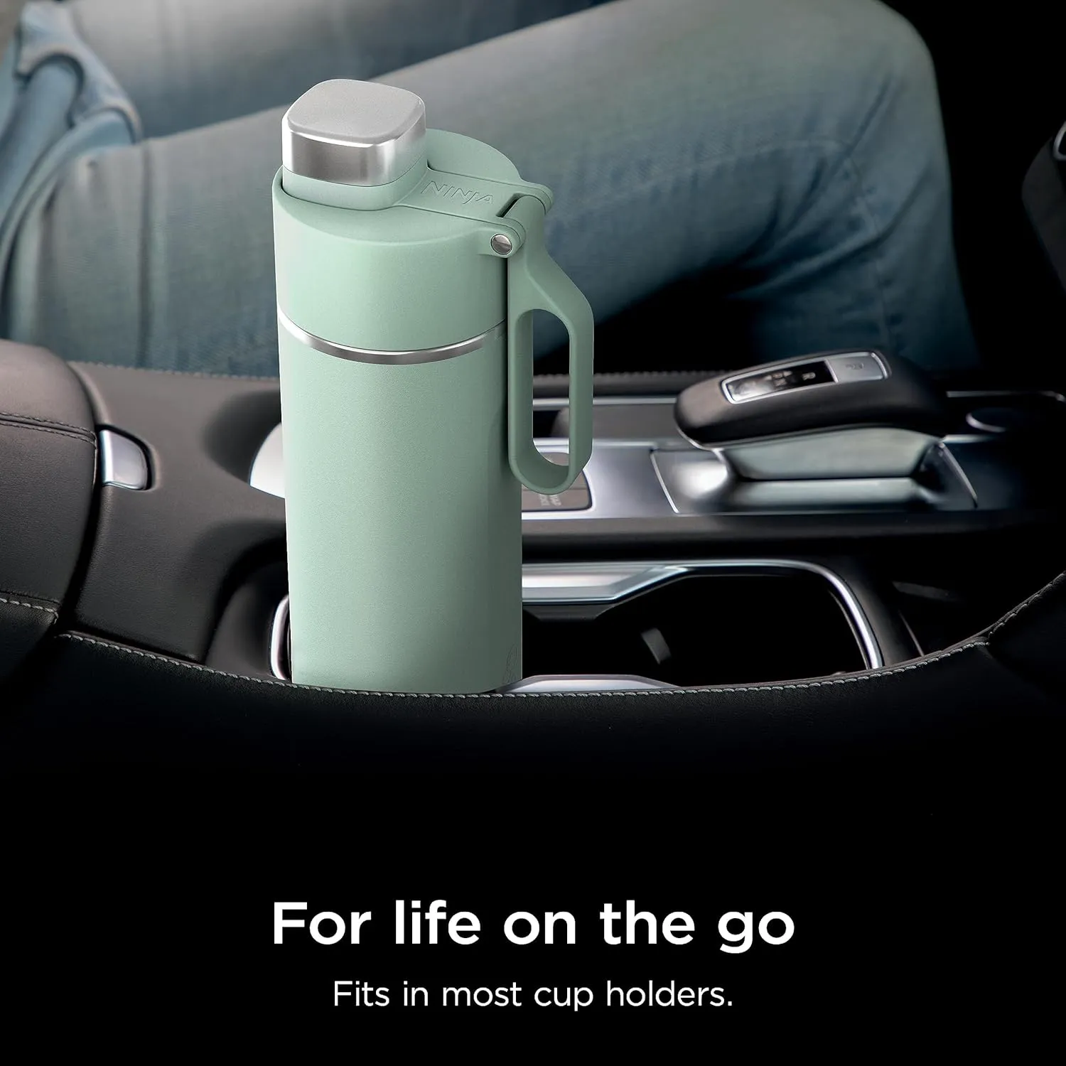 Ninja DW2401MT Thirsti 24oz Travel Water Bottle, For Carbonated Sparkling Drinks, Colder and Fizzier Longer, Leak Proof, 24 Hrs Cold, Dishwasher Safe, Stainless Steel Insulated Tumbler, Seafoam Blue