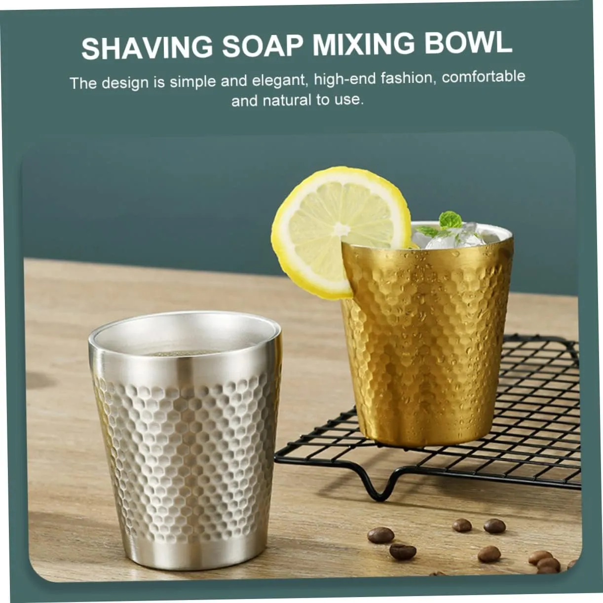 NOLITOY Men's Shaving Soap Mixing Bowl 304 Stainless Steel Compact and Easy to Store