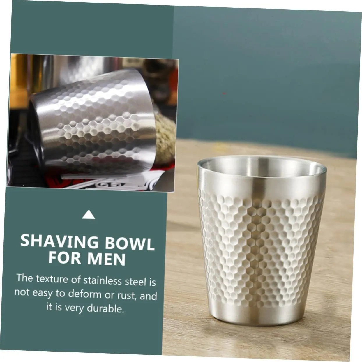 NOLITOY Men's Shaving Soap Mixing Bowl 304 Stainless Steel Compact and Easy to Store
