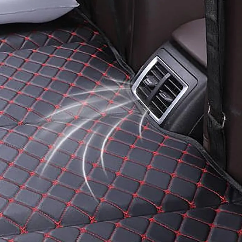Non Inflatable Car Bed Air Mattress for Ligier JS50/JS60/Myli/Pulse 4/Be Sun/Be Two/OptiMax/X-Pro/X-Too, Car Bed Back seat Extender, Double-Sided Folding for Camping Sleeping,A Black Red