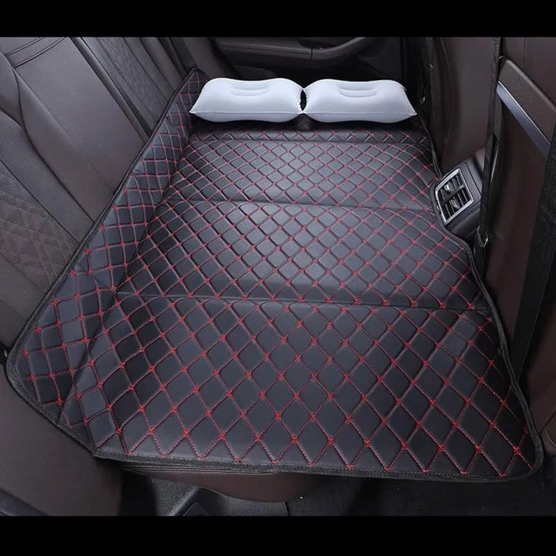 Non Inflatable Car Bed Air Mattress for Ligier JS50/JS60/Myli/Pulse 4/Be Sun/Be Two/OptiMax/X-Pro/X-Too, Car Bed Back seat Extender, Double-Sided Folding for Camping Sleeping,A Black Red