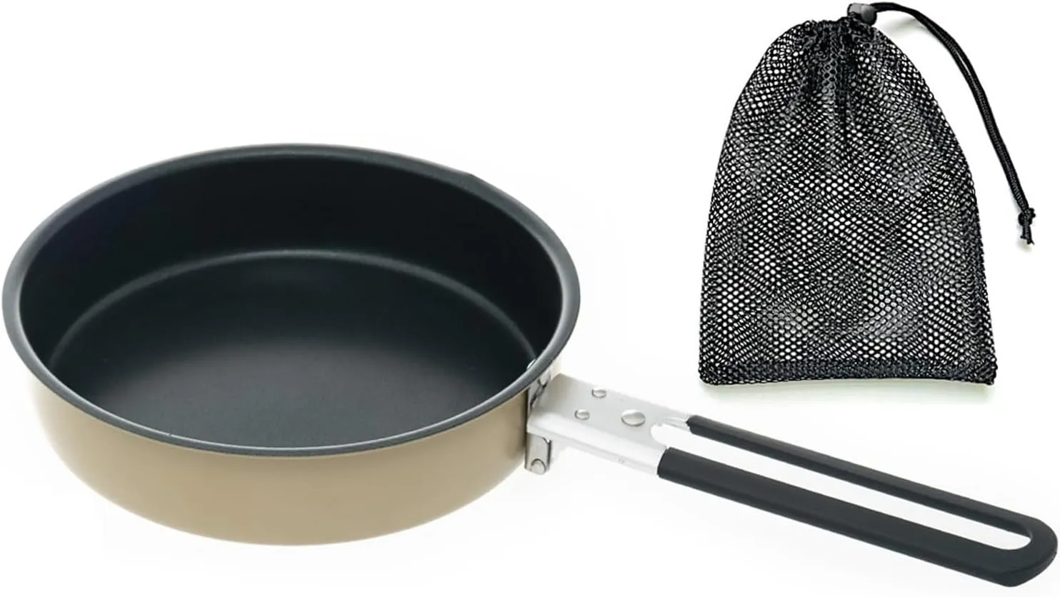 Nonstick Cooking Pot Frying Pan Quick Heating Pot Foldable Handle Camping Pot Outdoor Cookware(B)