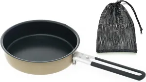 Nonstick Cooking Pot Frying Pan Quick Heating Pot Foldable Handle Camping Pot Outdoor Cookware(B)